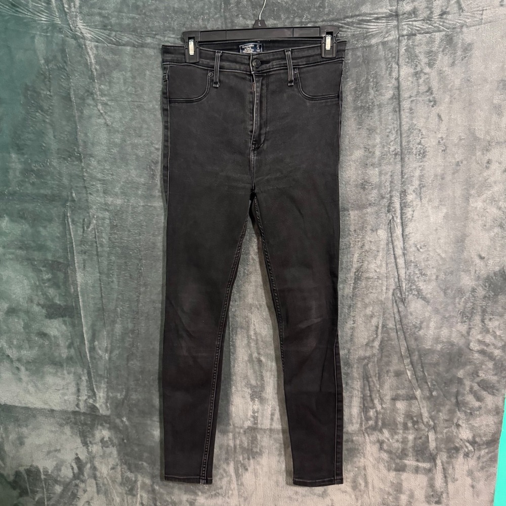 Abercombie And Fitch Jeans Womens 27 4R Black Faded Denim High Rise Jean legging